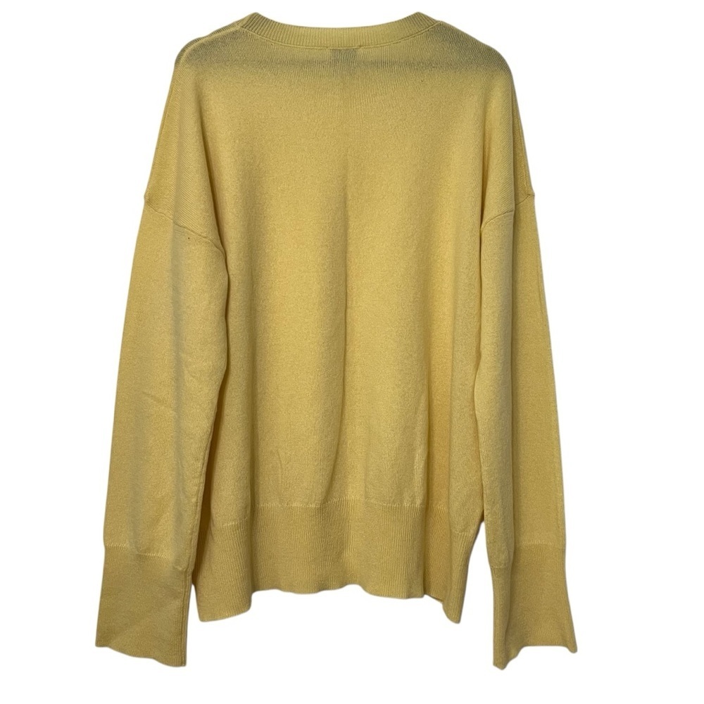 G. Label by Goop GWYN Cashmere Crewneck Sweater Butter Yellow XL Cozy Luxury - Picture 4 of 5